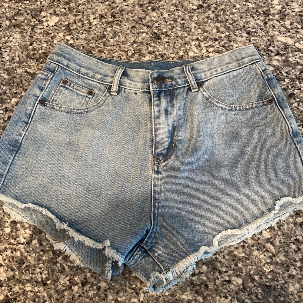 Jeans Shorts• size 6/8• high waisted and slim fitting. Cross posted. NWOT.